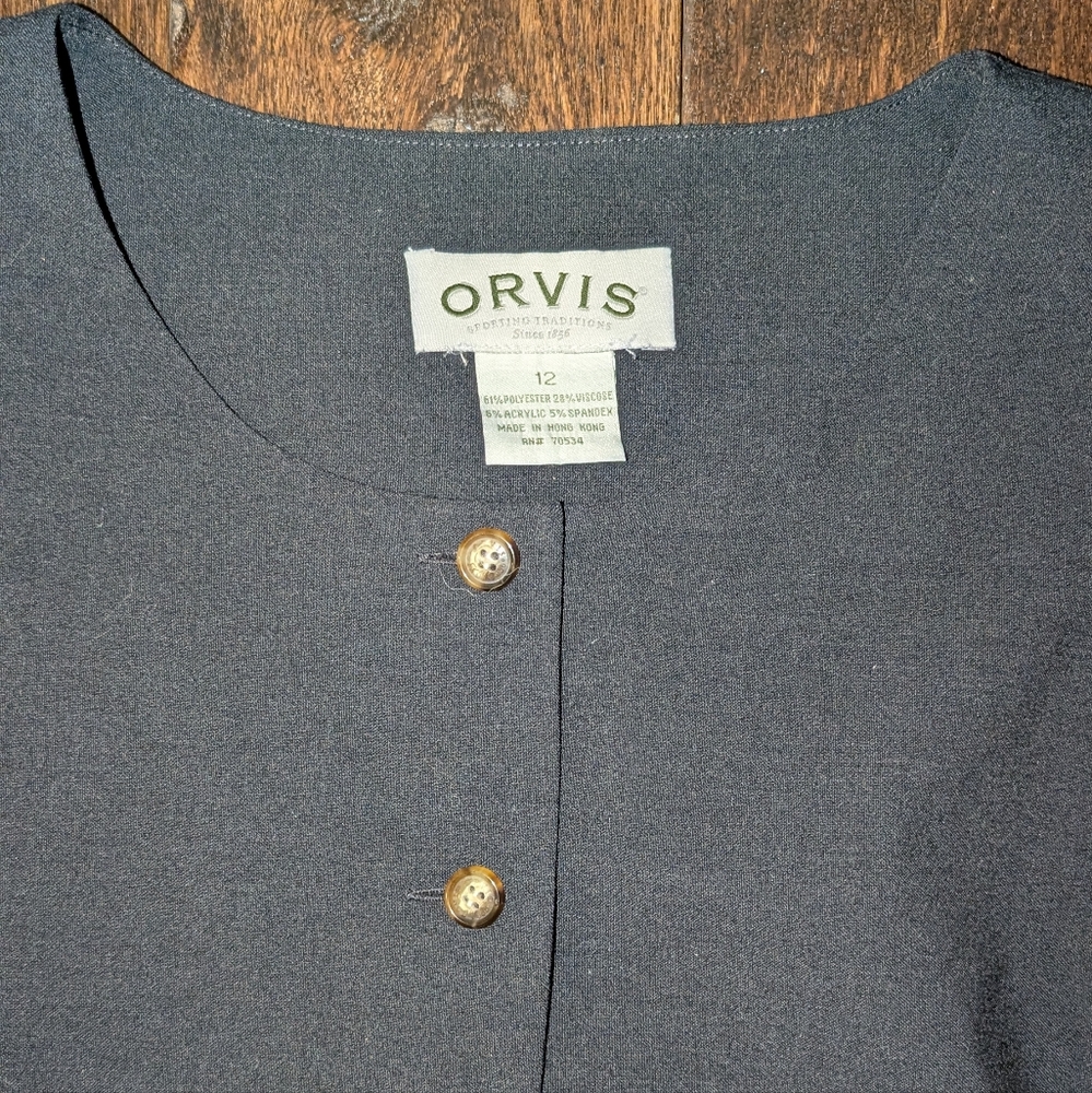 Orvis Charcoal Gray Sleeveless Button-Down Dress - Picture 6 of 8